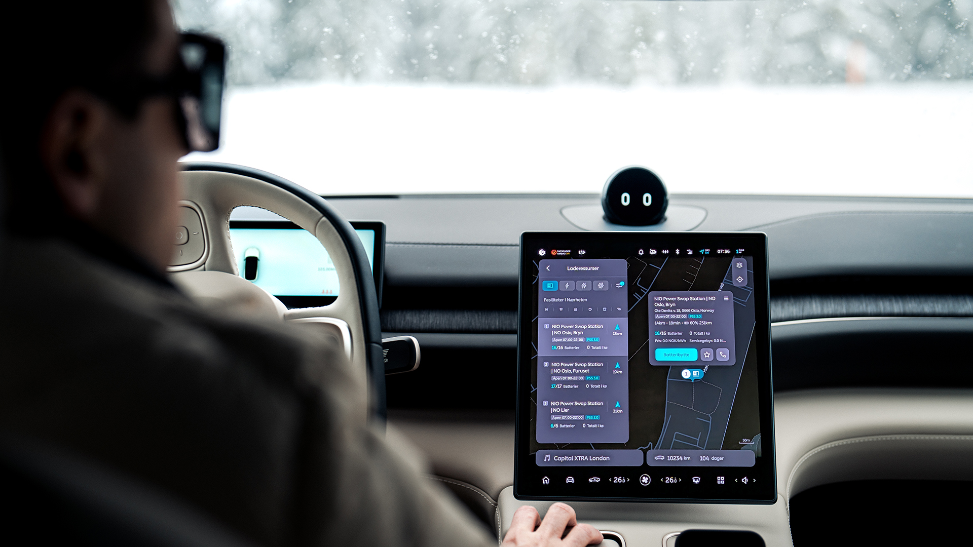 Start batteribytte fra skjermen